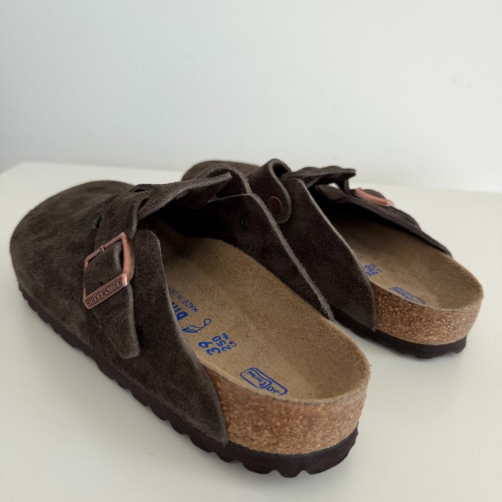 Birkenstock Boston Clog Womens 8 EU39 Brown Mocha Soft Footbed Suede Leather - Picture 9 of 13